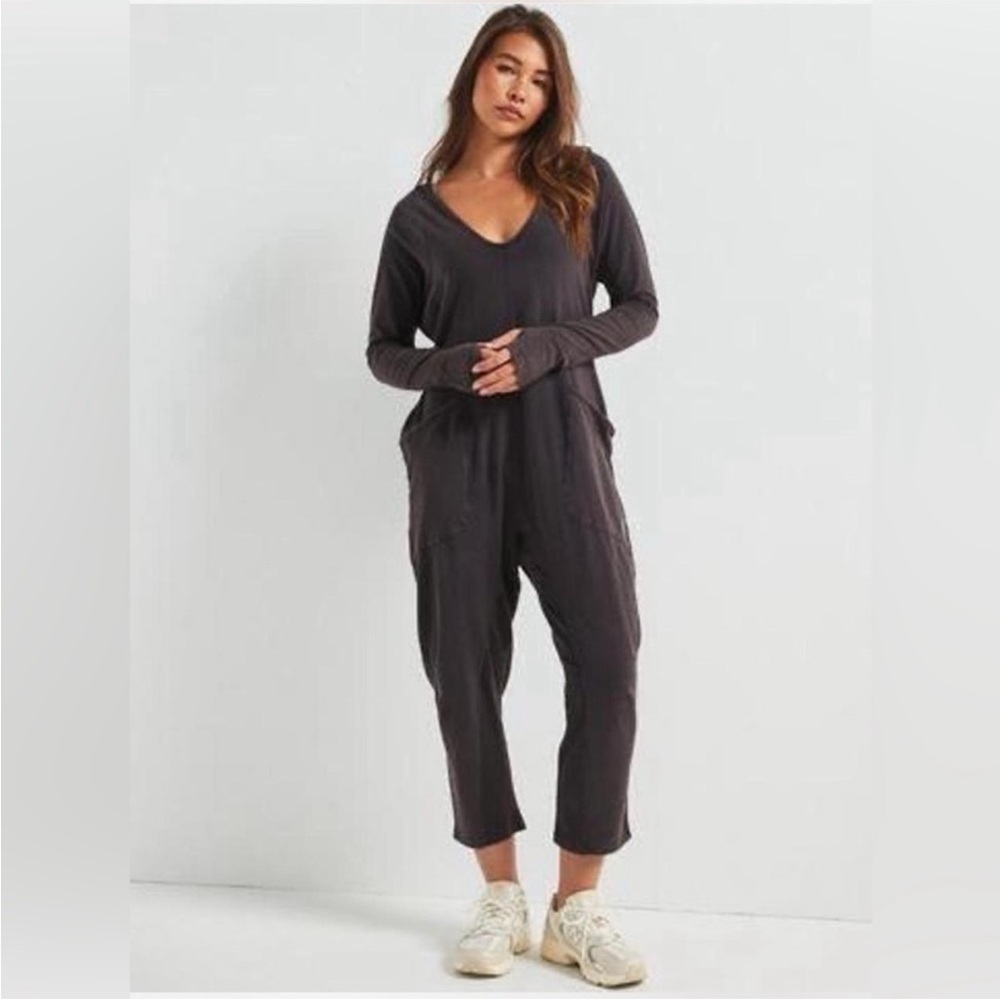 Free People Movement Hot Shot Long-Sleeve Hooded Onesie Black Size Med NWT